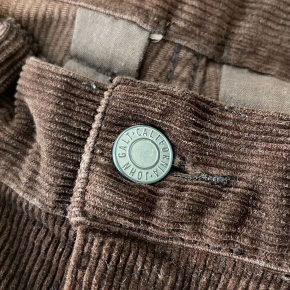 John Galt Womens Mid Rise Stretch‎ Corduroy Flared Bootcut Pants Brown Small - Picture 5 of 9
